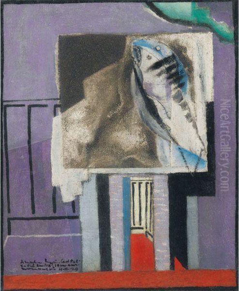 Nature Morte Devant Le Balcon Oil Painting by Louis Marcoussis