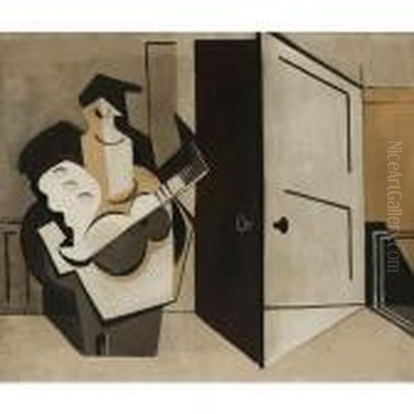 Musicien Dans Un Interieur Oil Painting by Louis Marcoussis