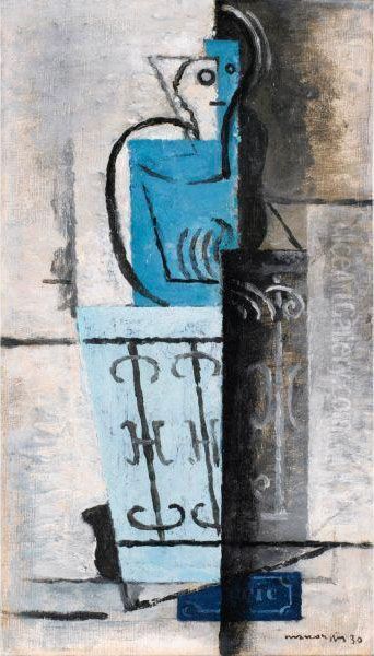 Femme Au Balcon Oil Painting by Louis Marcoussis