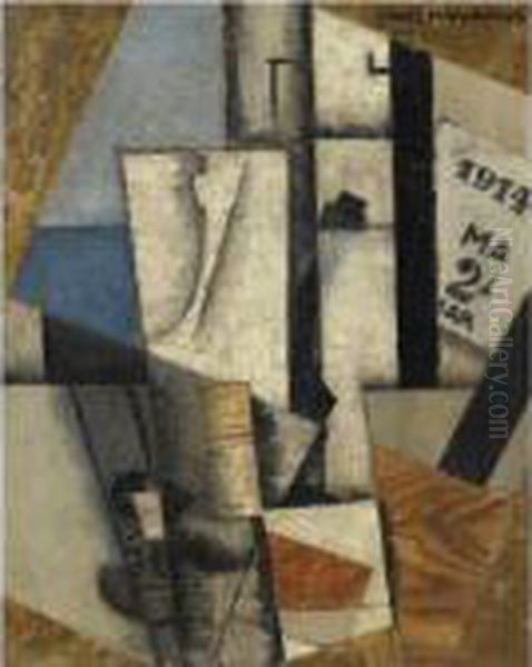 Nature Morte A L'ephemeride Oil Painting by Louis Marcoussis