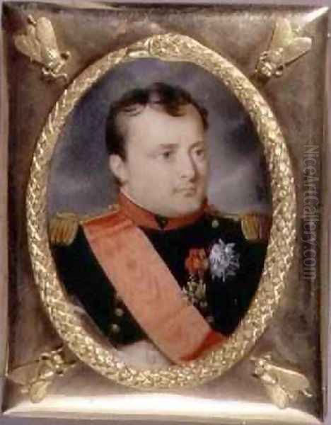 Portrait Miniature of Napoleon Bonaparte 1769-1821 1815 Oil Painting by J. Parent