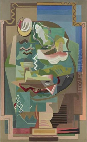 La Table Oil Painting by Louis Marcoussis