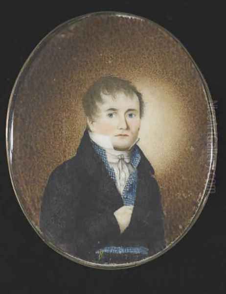 Self Portrait, c.1810-20 Oil Painting by Lewis Peckham