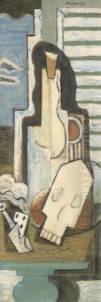 Nature Morte A La Bouteille by Louis Marcoussis