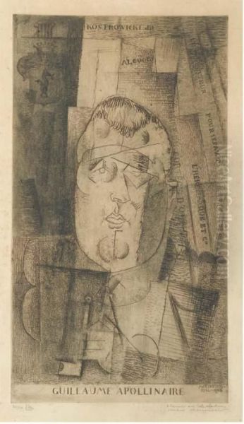 Portrait De Guillaume Apollinaire (solange Milet 33) Oil Painting by Louis Marcoussis