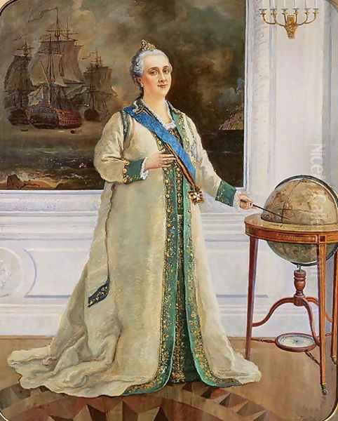 Empress Catherine II 1729-96 in naval full dress, 1898 by Sergei Varlenovich Pen