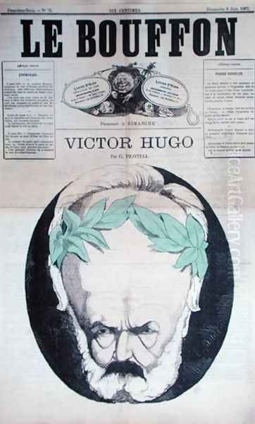 Caricature of Victor Hugo 1802-85 from the front cover of Le Bouffon, June 1867 Oil Painting by Georges Labadie Pilotell