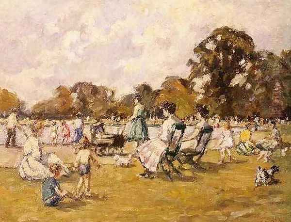 Summer Afternoon by the Serpentine Oil Painting by Beatrice Stella Pedder