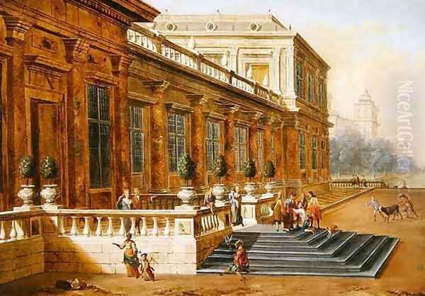 The Return of the Prodigal Son on the Steps of a Classical Palace Oil Painting by Jacob Balthasar Peeters