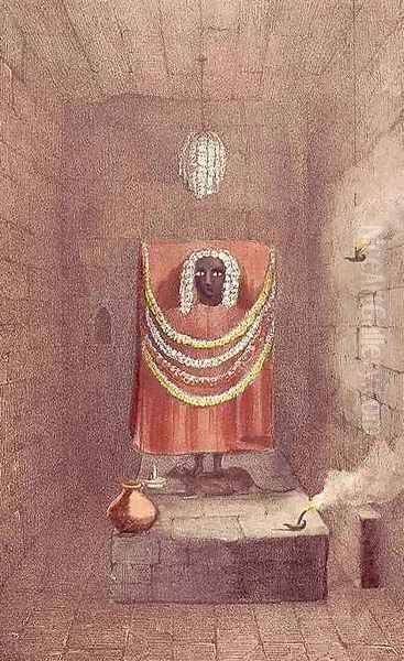 Statue of Kali in a Thugee temple, Bhagwan, early 19th century Oil Painting by Parks, Fanny