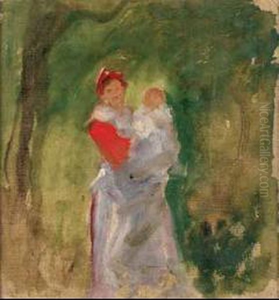 Mamma Con Bambino Oil Painting by Pompeo Mariani