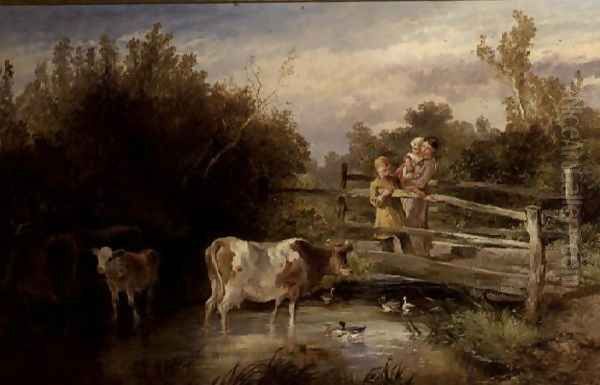 Country Walk Oil Painting by William Henry Pike