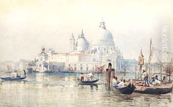 Santa Maria della Salute, Venice Oil Painting by William Henry Pike