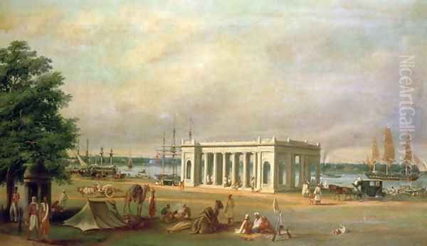 James Prinseps Memorial, on the Hooghli River, Calcutta Oil Painting by William Prinsep