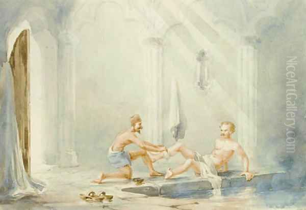 Turkish Baths including Oil Painting by William Prinsep