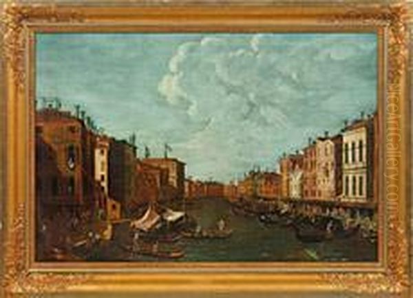 Ansicht Vonvenedig Blick Auf Den Belebten Canale Grande Oil Painting by Michele Marieschi