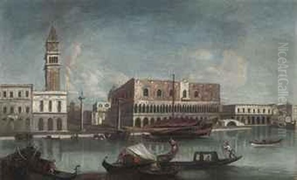 The Bacino Di San Marco, Venice,
 Looking East, With The Zecca, Thelibreria, The Piazzetta Of Saint Mark 
And The Ducal Palace Oil Painting by Michele Marieschi