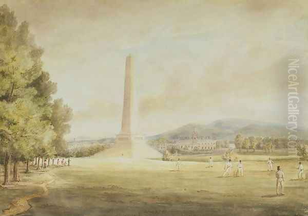 Cricket in Phoenix Park, Dublin, c.1835 Oil Painting by John Hardman Powell