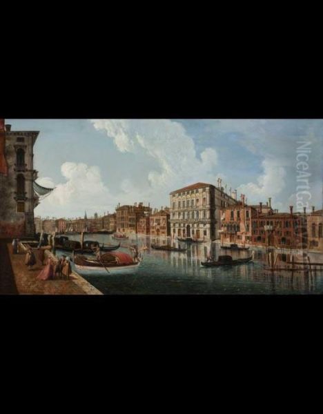 Il Canal Grande A Palazzo Corner Della Regina Oil Painting by Michele Marieschi