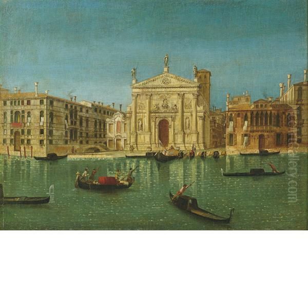 Veduta Del Canal Grande Con La Chiesa Di San Stae Oil Painting by Michele Marieschi