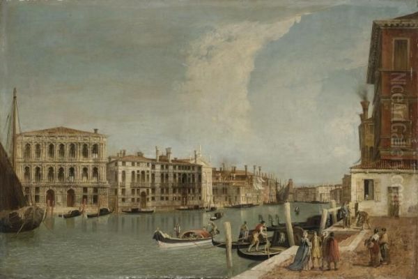 The Grand Canal, Venice, With 
Ca' Pesaro And Palazzofoscarini-giovannelli, From The Campiello Of The 
Palazzogussoni Oil Painting by Michele Marieschi