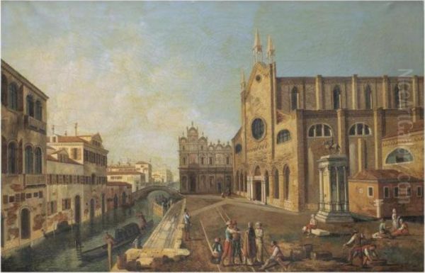 Venice, A View Of The Campo Di Ss Giovanni E Paolo Oil Painting by Michele Marieschi