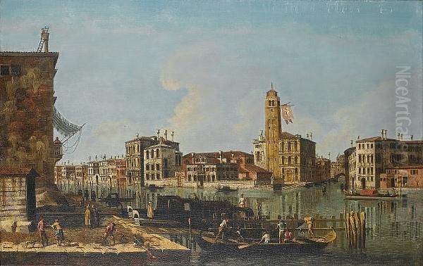 The Entrance To The Cannaregio With San Geremia And Its Campanile Oil Painting by Michele Marieschi