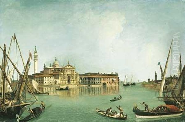 Venise : L'ile De San Giorgio A La Pointe De La Giudecca Oil Painting by Michele Marieschi