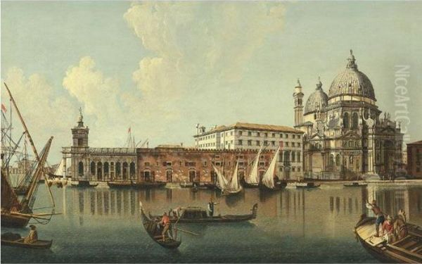 View Of The Punta Della Dogana And Santa Maria Della Salute, Venice Oil Painting by Michele Marieschi