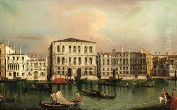 Venice, A View Of The Ca' Pesaro Across The Grand Canal Oil Painting by Michele Marieschi