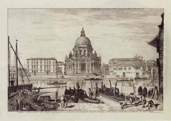 S Maria Della Salute (#) Piazzetta S Basso (#) The Molo And S Maria Oil Painting by Michele Marieschi