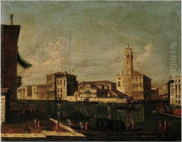 Venice, A View Of The Grand Canal In Venice At The Entrance To The Cannareggio Oil Painting by Michele Marieschi