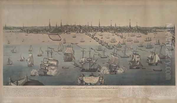 A southeast view of the great town of Boston in New England, engraved by Edwin Whitefield 1816-92 1848 Oil Painting by Price, William