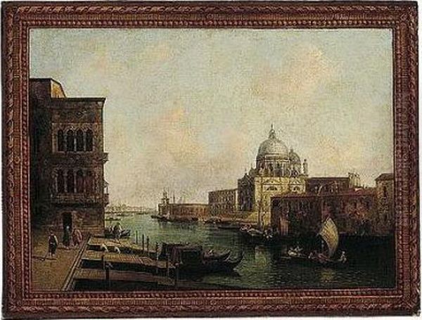 Venice, The Grand Canal Looking 
Towards The Church Of Santa Maria Della Salute And The Dogana, From The 
Campo Santa Maria Zobenigo Oil Painting by Michele Marieschi