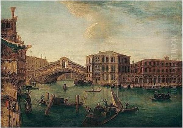 Venice, A View Of The Rialto Oil Painting by Michele Marieschi