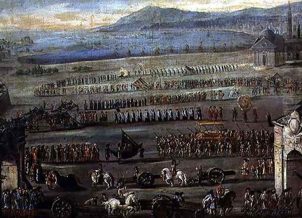 The Funeral Procession for the Doge F. Morosini Oil Painting by Alessandro Piazza