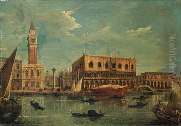 The Bacino Of The Grand Canal, 
Venice, Looking Towards Thepiazzetta And The Doge's Palace Oil Painting by Michele Marieschi