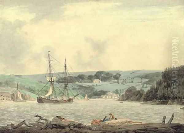 Belle Vue from the passage at Cap Down, River Tamar, Cornwall Oil Painting by William Payne