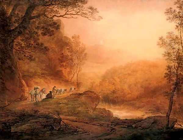 Travellers gossiping at the wayside Oil Painting by William Payne