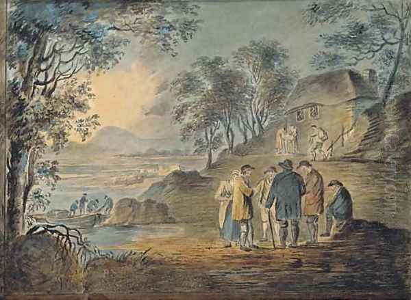 Smugglers conversing Oil Painting by William Payne