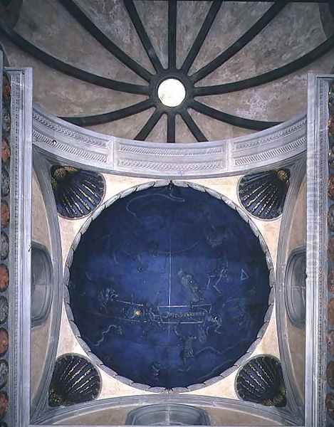 The Path of the Sun through the stars on the night of the 4th July 1442, from the soffit above the altar, c.1430 Oil Painting by Giuliano dArrighi Pesello