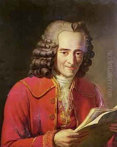 Voltaire 1694-1778 reading LAgent Litteraire, 1811 Oil Painting by Jacques Augustin Catherine Pajou