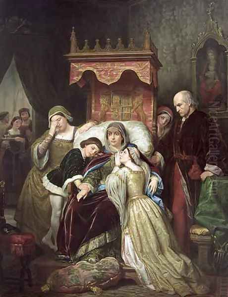 The Madness of Isabel of Portugal, c.1855 Oil Painting by Roque Pelegri