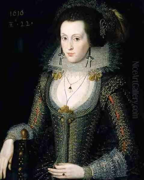 Elizabeth Poulett, 1616 Oil Painting by Robert Peake