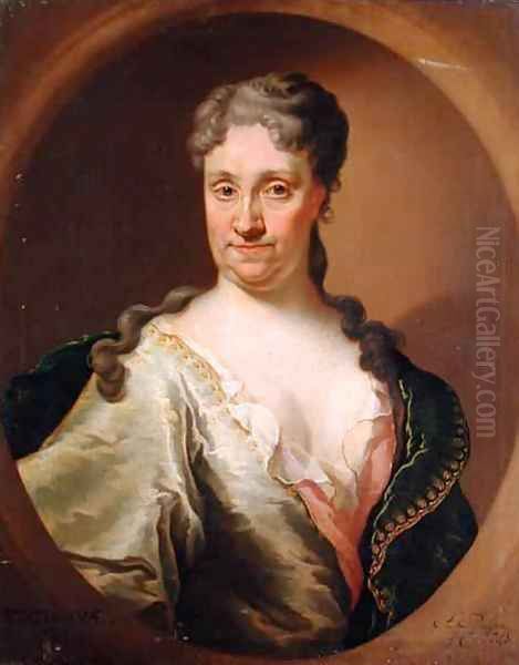 Portrait of Barbara Lutken 1664-1740, 1718 Oil Painting by Anton Paulsen