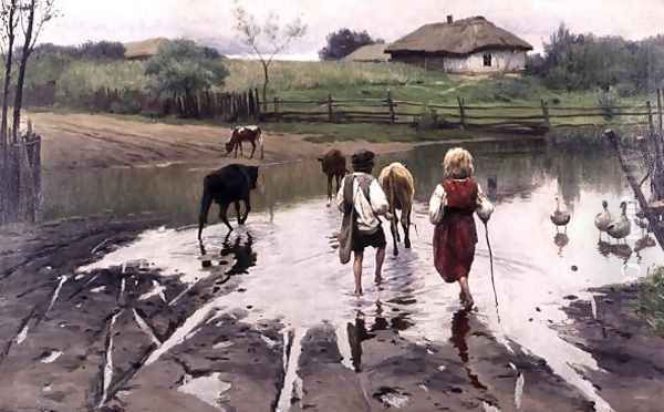 The Ford Oil Painting by Nikolai Pimonenko