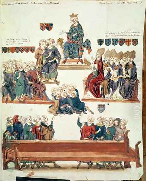 Ms 1796 f.7 The Trial of Robert dArtois 1287-1342, Count of Beaumont, presided over by Philip VI 1293-1350 in 1331 Oil Painting by Nicolas Claude Fabri de Peiresc