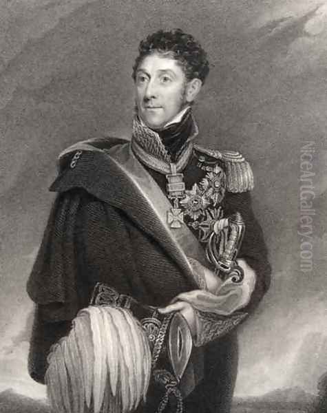 Stapleton Cotton, 1st Viscount Combermere, engraved by J. Jenkins, from National Portrait Gallery, volume V, published c.1835 Oil Painting by Cornelius Pearson