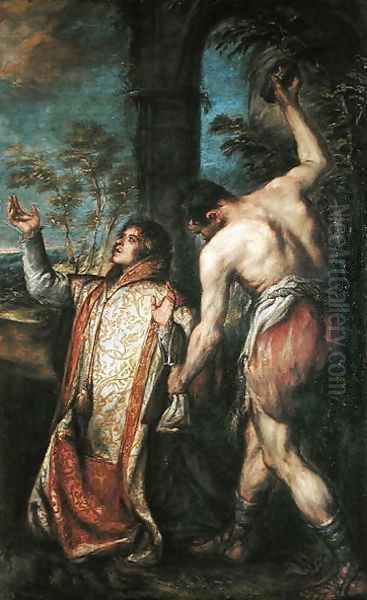 The Martyrdom of St. Stephen Oil Painting by Diego Polo