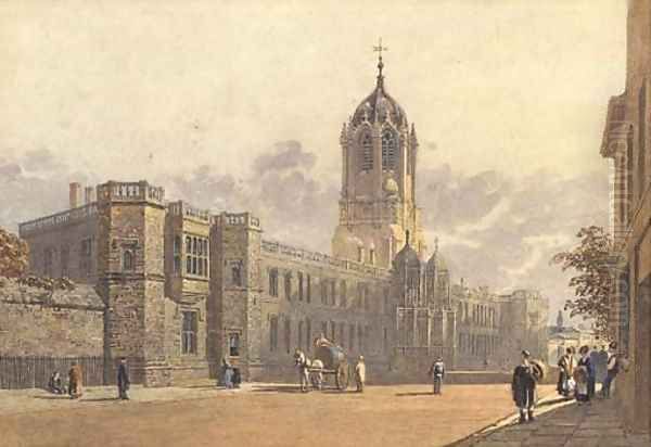 Christ Church College from St. Aldate's, Oxford Oil Painting by George Pyne